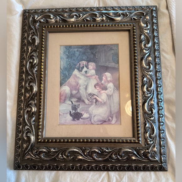 Beautiful framed picture of little girl with dog - Picture 5 of 5